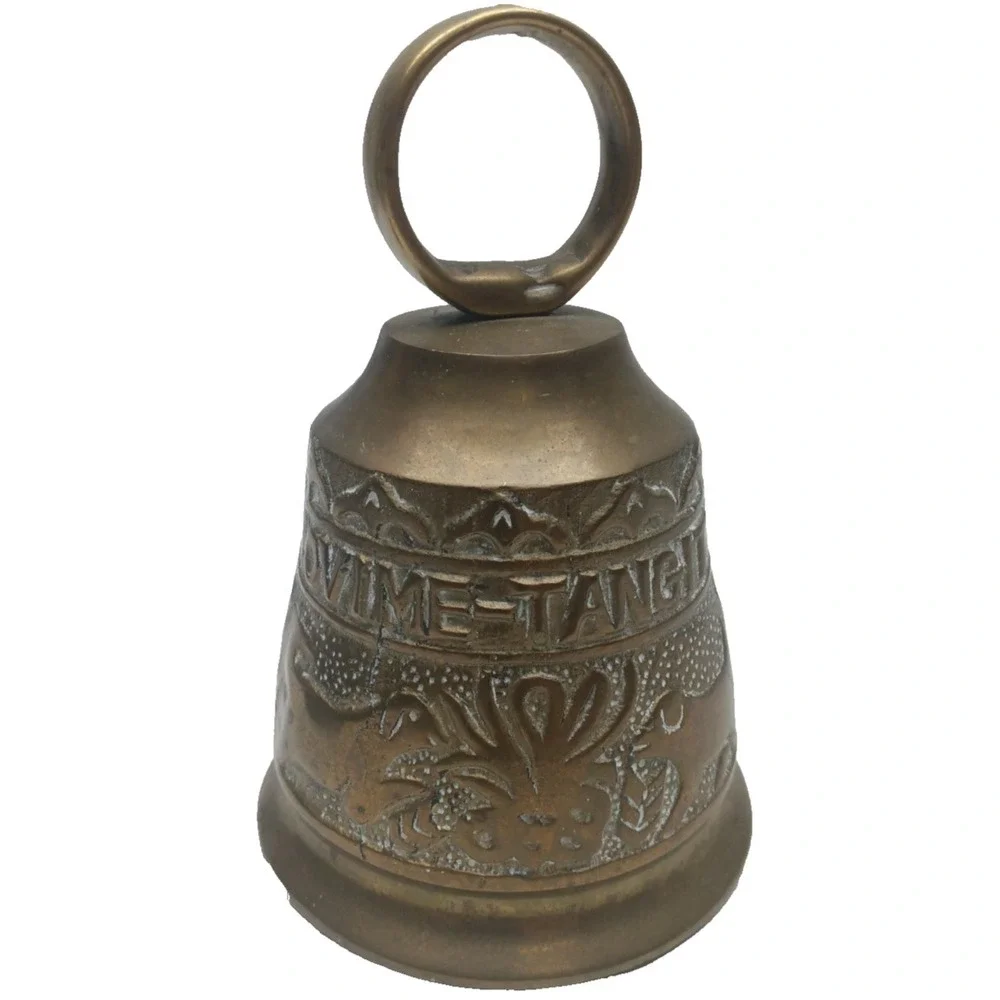 Vintage Brass Monastery Bell Vocem Meam Audit Qui Me Tangit Gothic Church 6